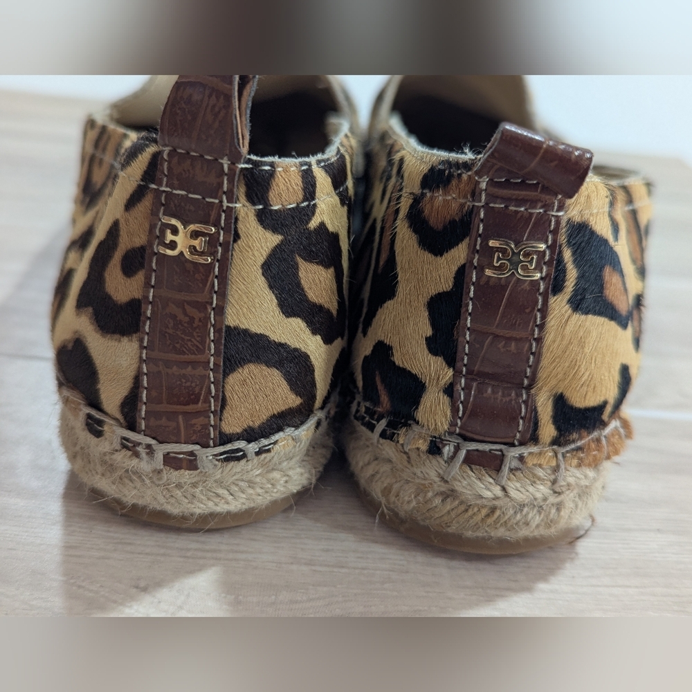 Sam Edelman Chloe Tan Brown Leopard Print Slip-on Shoes Size 7.5 EU 37.5 GUC - Picture 6 of 11